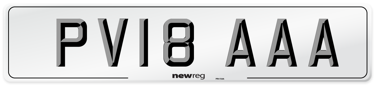 PV18 AAA Number Plate from New Reg